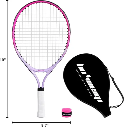 Miniatura 8 de bo'weiqi Raqueta de tenis para niños de 17"-25" para edades de 2-12 años, raqueta de tenis juvenil ligera para niñas y niños, deportes al aire Rosa