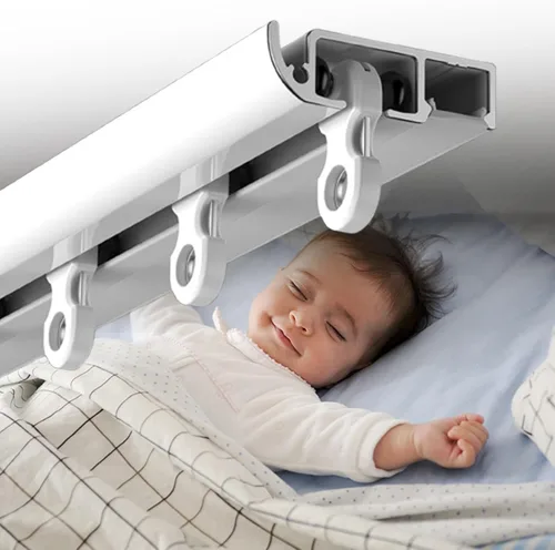 Heavy Duty Aluminum Curtain Track for Ceiling, Smooth Sliding Rail, Easy Install, Adjustable 3.2ft to 19.7ft, White, 4.3FT (130CM) - Perfect for