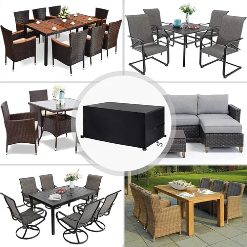 Miniatura 7 de Fundas para muebles de patio al aire libre, 00 fundas impermeables resistentes a la intemperie 420D Oxford, funda rectangular resistente a