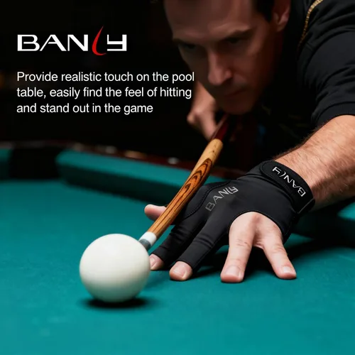 Miniatura 6 de Banly Guantes de billar para billar que se adaptan a la mano izquierda, 3 dedos, guante deportivo de billar pequeño, para jugadores de billar