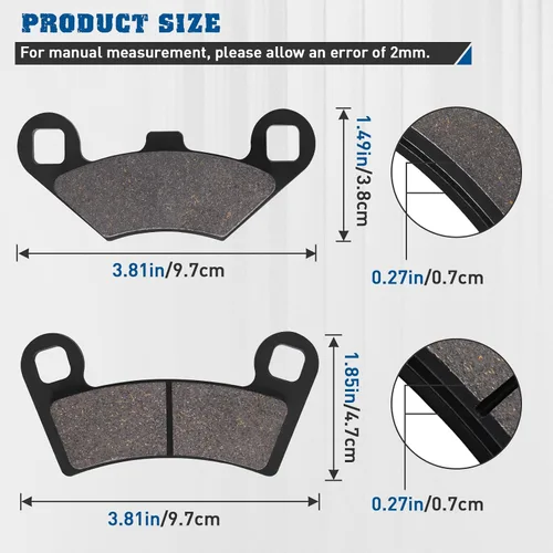 Miniatura 3 de Pastillas de freno delanteras y traseras para Polaris RZR 800 2008-2014 RZR S 800 RZR 800S 2009-2014 RZR 570 2012-2015