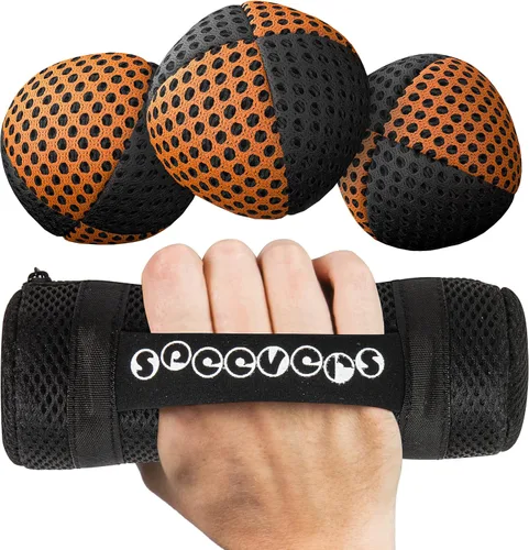Miniatura 7 de Pelotas para malabarismo Speevers, 3 pelotas para principiantes y profesionales, 14 colores disponibles, 2 capas de red y funda de transporte