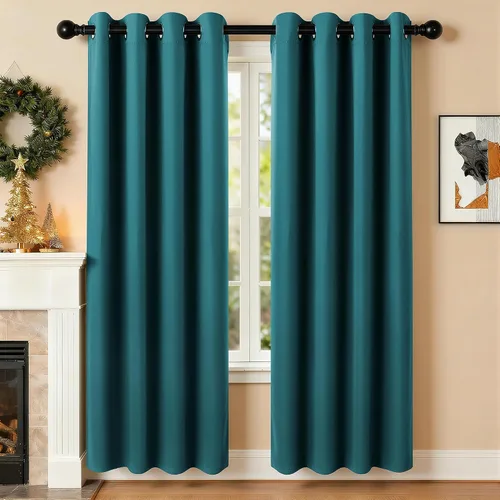 Miniatura 48 de Cortinas de oscurecimiento de habitación de 45 pulgadas de largo para dormitorio y sala de estar, cortinas térmicas aislantes con ojales