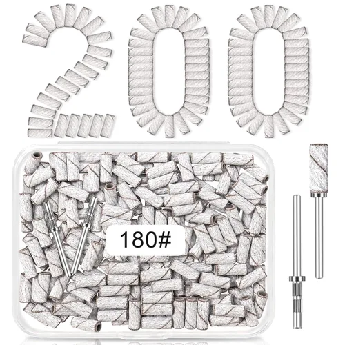 Miniatura 16 de [Actualización] Mini bandas de lijado de 0.122 in para taladro de uñas, grano 120, 100 bandas pequeñas para uñas acrílicas, manicura de gel