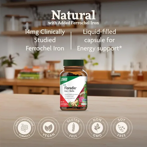 Miniatura 3 de Floradix Hierro + Hierbas - Suplemento de hierro para un apoyo energético saludable* - Apoya la formación de glóbulos rojos - Vegano, sin OMG, sin