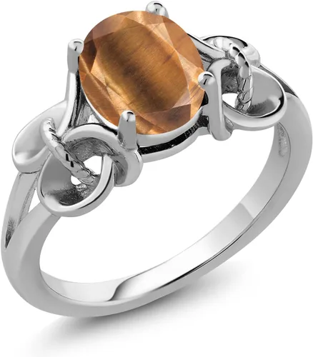 Miniatura 24 de Gem Stone King Anillo de compromiso ovalado con piedra natal para mujer, plata de ley 925, ovalado de 0.354 x 0.276 in, anillo de compromiso