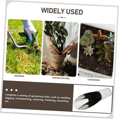 Miniatura 7 de Cuchara de jardinería de acero inoxidable pequeña pala de tierra ligera herramienta de plantación de mano para trasplantar macetas suculentas
