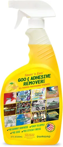 Dumond Smart 'n Easy Goo & Removedor de adhesivo, seguro para superficies, elimina calcomanías, etiquetas, calcomanías, cinta, residuos pegajosos,