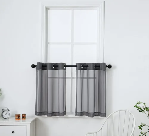 Miniatura 34 de PI - Cortinas traslúcidas con paneles pequeños, cortina transparente para ventana de cocina, mirador, 2 paneles