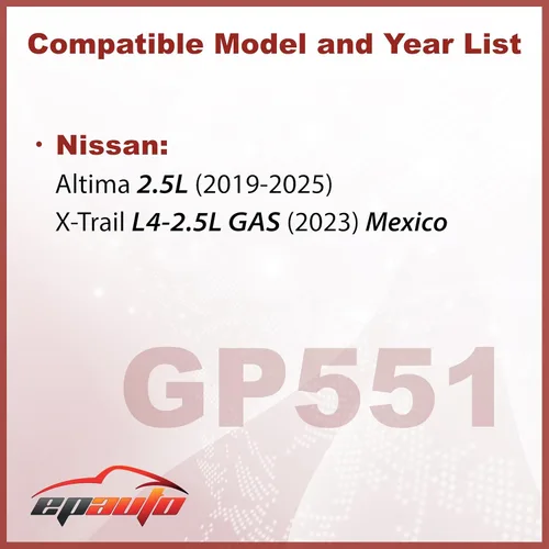Miniatura 2 de EPAuto GP551 (CA12551) Filtro de aire de motor, repuesto para Nissan Altima (2019-2025) - Filtro de panel rígido para motores de gas de 2.5L