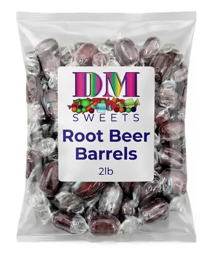 Root Beer Barrels - Caramelo duro – Bolsa a granel de 2 libras | Sabor a cerveza de raíz antigua | Dulces envueltos individualmente para fiestas,