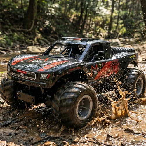 KB KAIBO - Camiones monstruo impermeables para niños, 2.4G, coche RC anfibio, 1:16, barco RC todo terreno para niños y adultos, 4WD, 2 baterías Q156