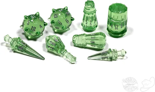 Miniatura 10 de PolyHero Wizard Dice Set – Acid Splash Polyheadral Shaped Dice for D&D & RPG - Role Playing Games 8-Piece Themed Set, Unique Gift for Tabletop
