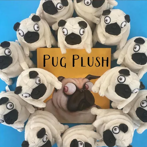 Miniatura 6 de Divertido animal de peluche de Pug – Juguete de peluche divertido y lindo de perro carlino feo de 6 pulgadas, peluche extraño para niños, niños
