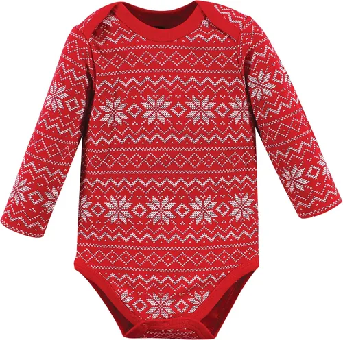 Miniatura 146 de Hudson Baby Body unisex de algodón de manga larga para bebé, leopardo rosa rojo