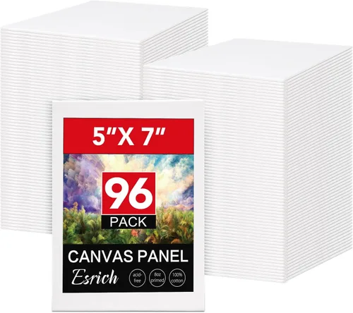Miniatura 12 de ESRICH Tableros de lienzo para pintar de 8 x 10 pulgadas, paquete de 56 lienzos a granel de 8 x 10 pulgadas para pintar, paneles de lona de algodón