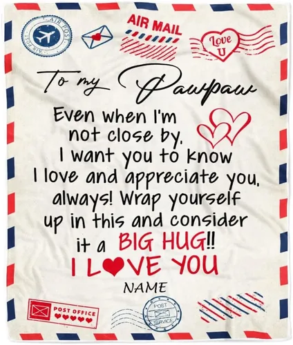 Miniatura 14 de Manta de forro polar personalizada con texto en inglés «To My Grandad» de Grandkids I Love You Hugs con texto en inglés «To My Grandad»