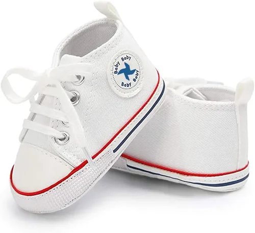 Miniatura 40 de Zapatos deportivos de lona de lona para bebés y niñas, suela antideslizante suave, suela antideslizante
