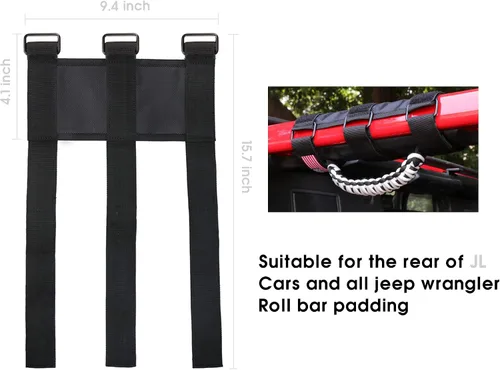 Miniatura 7 de sukemichi Manijas de agarre de la barra de rodillo para accesorios de Jeep Wrangler TJ JK JL Gladiator JT UTV ATV - Hebilla de metal de Blanco