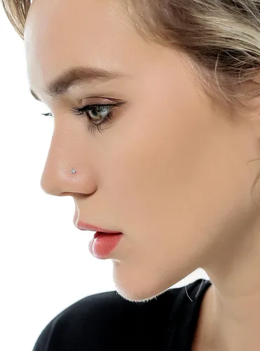 Miniatura 2 de Tornito 20G - 10 piezas de acero inoxidable para la nariz, anillos de circonita cúbica, piercing para la nariz, joyería para hombres y mujeres, tono