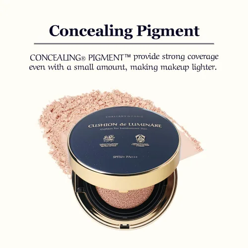 Miniatura 8 de [CHALLANS DE PARIS] CUSHION de LUMINÁRE EX – 23 Beige Medio Base de Maquillaje en Cojín de Brillo Radiante, Cobertura Completa, Uso Duradero, 23