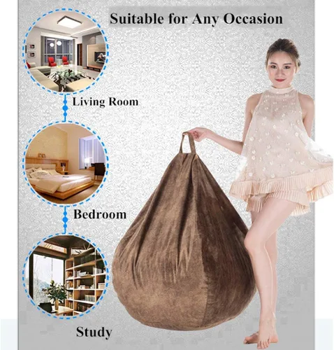 Miniatura 4 de Funda para sofá sin relleno, para exteriores e interiores, suave, para adultos y niños, Beige, L