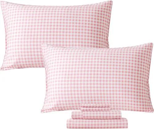 Miniatura 26 de FADFAY Juego de sábanas de cama tamaño King 100% algodón, color verde salvia, patrón floral de rosas rojas de campo francés, ropa de cama de lujo
