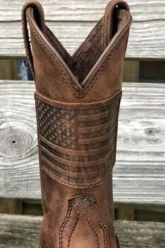 Miniatura 5 de Botas vaqueras deportivas para hombre, botas vaqueras retro con punta cuadrada, botas de trabajo rural, botas de caza para hombre, botas vaqueras