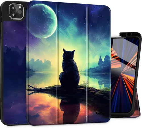 Miniatura 21 de Funda Tuiklol para iPad Pro de 12.9 pulgadas 2022 2021 2020 2018 6th / 5th / 4th / 3rd Gen Built in Pencil Holder Protective Stand Back Cover with