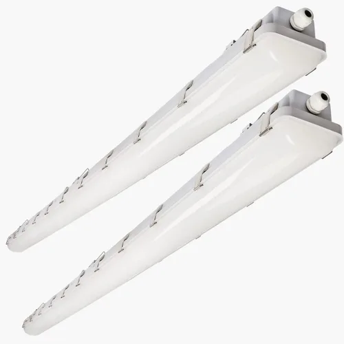 Miniatura 8 de DAKASON Paquete de 1 luz LED hermética al vapor de 40 W (80 W equivalente) 4200 lm, 4 pies, impermeable, para tienda, 5000 K, IP65, 100-277 V