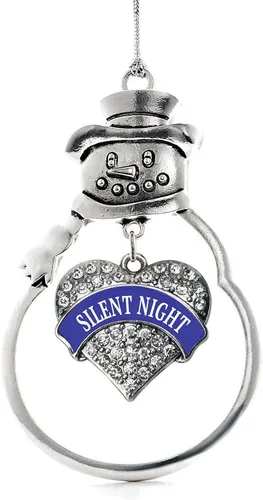 Miniatura 205 de Inspired Silver - Big Sis - Adorno de Navidad plateado - Adorno de árbol de Navidad con dije de corazón con circonita cúbica - Decoración colgante