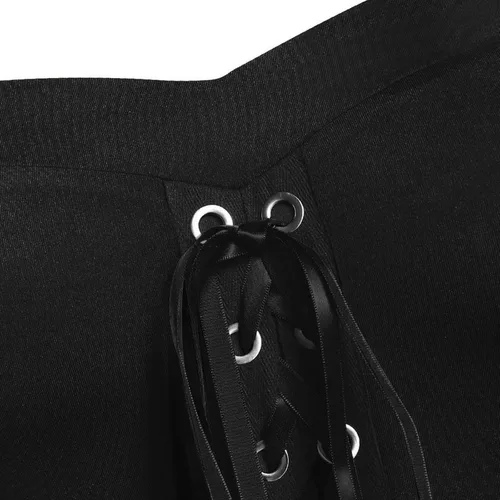 Miniatura 4 de Vestido gótico renacentista para mujer, disfraz de Halloween, hombros descubiertos, encaje, manga trompeta, vestido medieval steampunk 01-negro