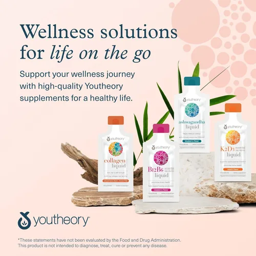 Miniatura 7 de Youtheory Colágeno Líquido para Cabello, Piel y Uñas con Péptidos de Colágeno y Aminoácidos, Suplemento Bebible Libre de Gluten, Sabor a Bayas, 12