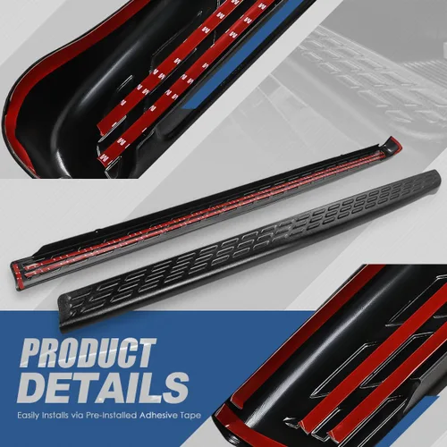 Miniatura 3 de [Agujeros sin estaca] Par de tapas de rieles de cama trasera Stepside compatibles con Silverado Sierra 1500 2500 2500HD 3500HD 6'6" Fleetside Bed