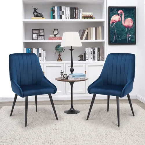 Miniatura 3 de DUHOME Juego de 2 sillas de comedor, sillas decorativas tapizadas sin brazos, silla de ocio con respaldo alto de mediados de siglo, silla