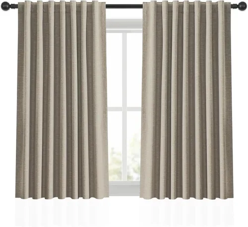 Miniatura 71 de Cortinas opacas de 54 pulgadas de largo para dormitorio, sala de estar, cortinas beige con aislamiento térmico, oscurecimiento de la habitación