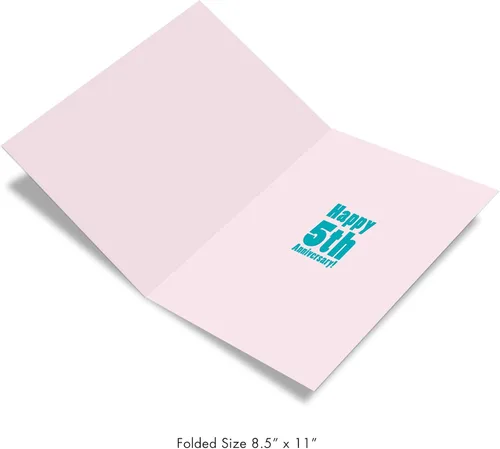 Miniatura 2 de NobleWorks - Tarjeta de felicitación de aniversario de 5ª boda grande de 8.5 x 11 pulgadas - Matrimonio de 5 años con sobre para hombres, mujeres