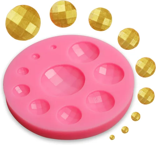 Miniatura 8 de Moldes de silicona con perlas de gemas, 4 paquetes de moldes de decoración de chocolate con esfera de estrella para decoración de pasteles