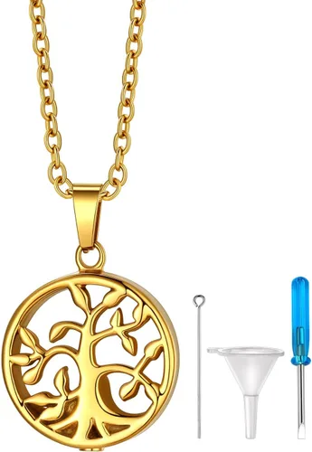 Miniatura 12 de Richsteel Collares de urna para cenizas para mujeres y hombres, collar con colgante de cremación para cenizas, joyería conmemorativa de acero