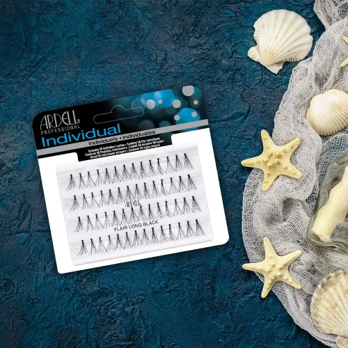 Miniatura 5 de Ardell Pestañas individuales Flair Long Black – racimos de pestañas naturales sin nudos, extensiones de pestañas en racimo para volumen y longitud