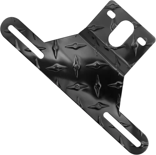 Hoypeyfiy Soporte de luz para matrícula de remolque para camión, caravana, todoterreno, soporte de aluminio para matrícula (color negro, 1 unidad)