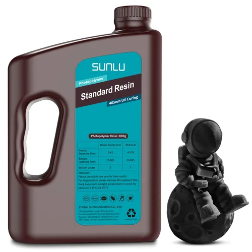 Miniatura 39 de SUNLU Resina para impresora 3D, 1kg de curado rápido, resina estándar 3D para impresoras 3D LCD DLP SLA, curado UV de 395-405nm, resina líquida