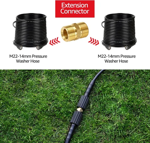 Miniatura 6 de YAMATIC Conector de manguera para lavadora a presión, acoplador macho doble M22-0.551 in de latón macizo, adaptador de extensión de manguera