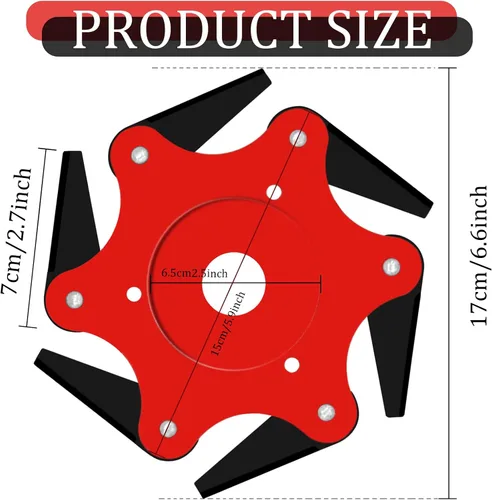 Miniatura 2 de 2 piezas de 6 cuchillas de acero para cabezal de recortadora reversible, cuchillas cortamalezas de metal Mn65, cuchillas cortadoras de cepillo