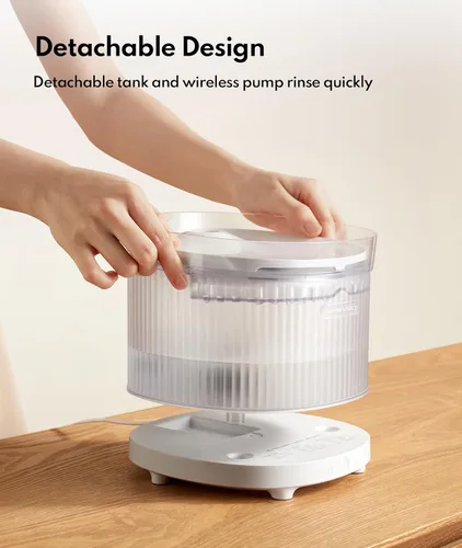 Miniatura 3 de Homerunpet Fuente de agua inalámbrica para gatos, batería de 7800 mAh, tiempo de funcionamiento de 30 días, diseño desmontable fácil de limpiar