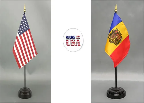 Miniatura 33 de Juego de banderas de escritorio de Afganistán, hecho en Estados Unidos, de rayón de 4 x 6 pulgadas, escritorio de oficina y pequeñas banderas
