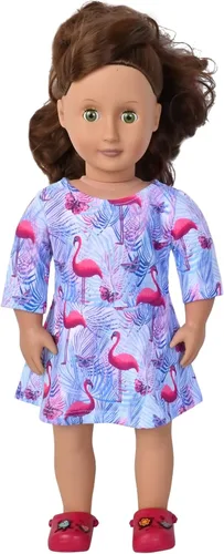 Miniatura 47 de Perfashion Vestidos a juego para niñas y muñecas sin mangas/manga larga, acampanados, faldas de fiesta de unicornio