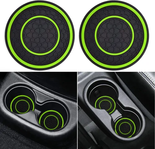 Miniatura 15 de Auprite Portavasos para automóvil, paquete de 2 posavasos universales antideslizantes para automóvil, accesorios para el interior del automóvil Negro