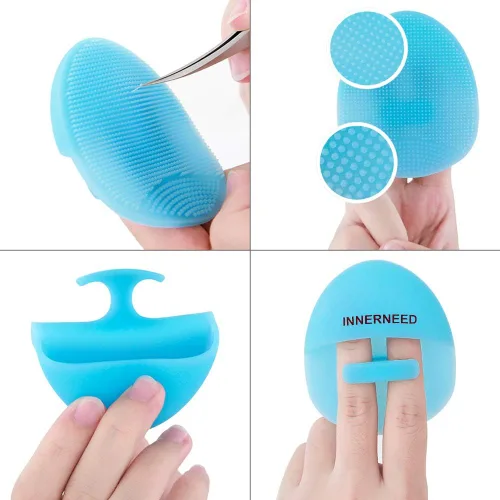 Miniatura 6 de INNERNEED Cepillo de limpieza facial de silicona suave, limpiador facial manual, exfoliante, masaje, acné, espinillas, almohadillas de mano