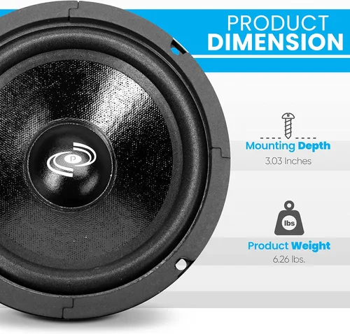 Miniatura 4 de Pyle Woofer de graves medios para automóvil de 8 pulgadas - Sistema de altavoces componentes de audio para automóvil de alta potencia de 360 vatios